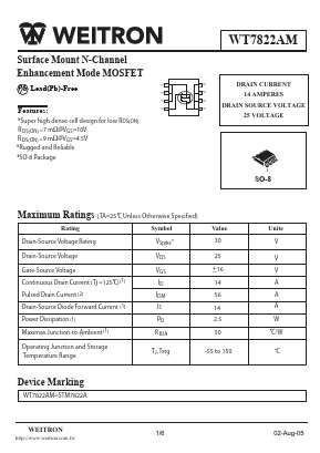 STM7822A Datasheet PDF Weitron Technology