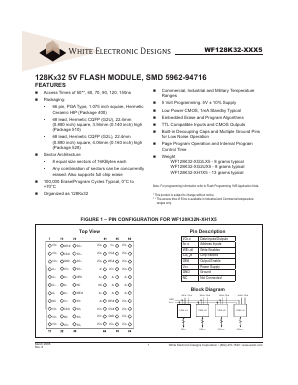 WF128K32-XXX5 Datasheet PDF White Electronic Designs => Micro Semi
