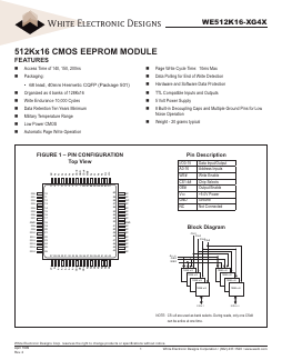 WE512K16-140G4I Datasheet PDF White Electronic Designs => Micro Semi