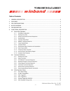 W19B320BT Datasheet PDF Winbond