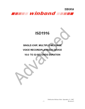 ISD1916 Datasheet PDF Winbond