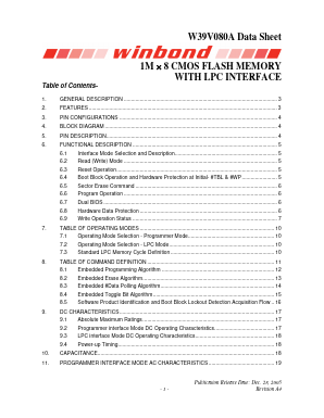 W39V080A Datasheet PDF Winbond