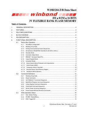 W19B320AT Datasheet PDF Winbond