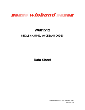 W681512WG Datasheet PDF Winbond