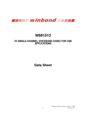 W681513S Datasheet PDF Winbond