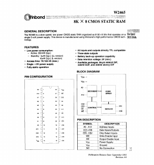 W2465-10 Datasheet PDF Winbond