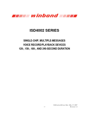ISD4002-150PY Datasheet PDF Winbond