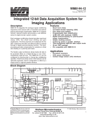 WM8144-12CFT Datasheet PDF Wolfson Microelectronics plc