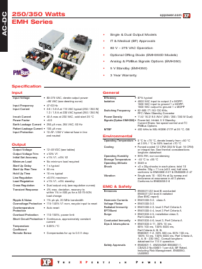 EMH350PS18 Datasheet PDF XP Power Limited