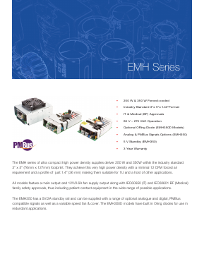 EMH350PD25-U Datasheet PDF XP Power Limited