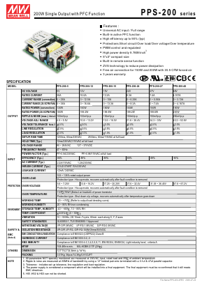 PPS-200-5 Datasheet PDF XP Power Limited