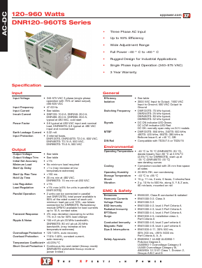 DNR480TS24-I Datasheet PDF XP Power Limited