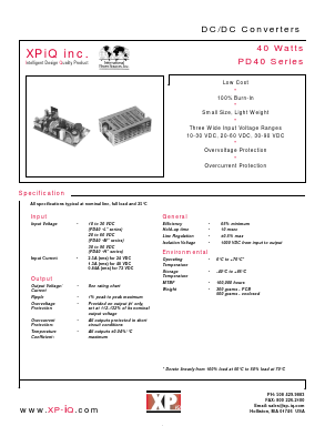 PD40-25HA Datasheet PDF XP Power Limited