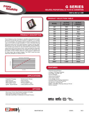 G30 Datasheet PDF XP Power Limited