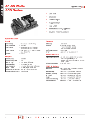 ACS40US05 Datasheet PDF XP Power Limited