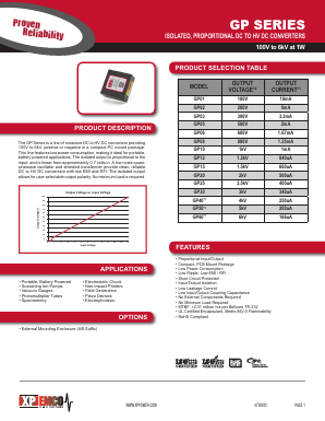 GP10AB Datasheet PDF XP Power Limited