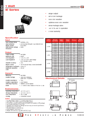 IE0309H Datasheet PDF XP Power Limited