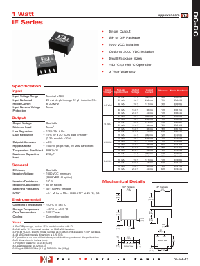 IE0309D Datasheet PDF XP Power Limited