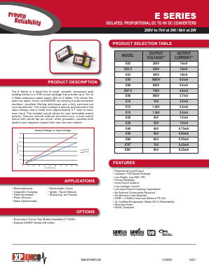 E60 Datasheet PDF XP Power Limited