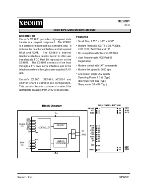 XE9601 Datasheet PDF Xecom