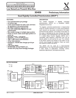X9409 Datasheet PDF Xicor -> Intersil