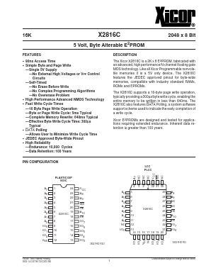 X2816CJI-15 Datasheet PDF Xicor -> Intersil