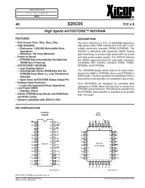 X20C05PI-35 Datasheet PDF Xicor -> Intersil