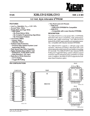 X28LC512TI-15 Datasheet PDF Xicor -> Intersil