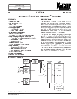 X25080 Datasheet PDF Xicor -> Intersil