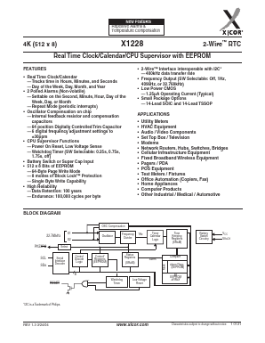 X1228V Datasheet PDF Xicor -> Intersil