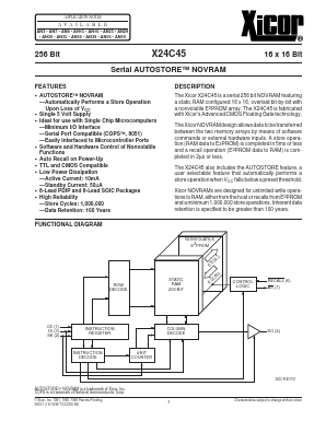 X24C45S Datasheet PDF Xicor -> Intersil