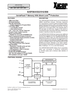 X25F032 Datasheet PDF Xicor -> Intersil