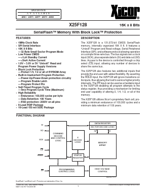 X25F128P-5 Datasheet PDF Xicor -> Intersil