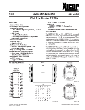 X28C512JI-20 Datasheet PDF Xicor -> Intersil