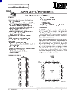 X68C75PI Datasheet PDF Xicor -> Intersil