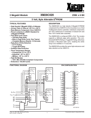 XM28C020MHR Datasheet PDF Xicor -> Intersil