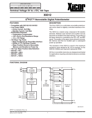 X9312ZSM Datasheet PDF Xicor -> Intersil
