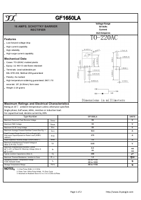 GF1650LA Datasheet PDF Yangzhou yangjie electronic co., Ltd