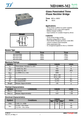 MD100S12M2 Datasheet PDF Yangzhou yangjie electronic co., Ltd