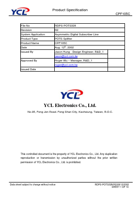CPF105C Datasheet PDF YCL Electronics 