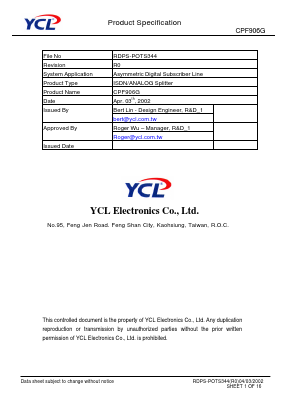 CPF906G Datasheet PDF YCL Electronics 