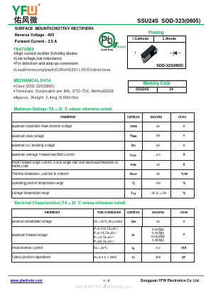 SSU24S Datasheet PDF DONGGUAN YOU FENG WEI ELECTRONICS CO., LTD