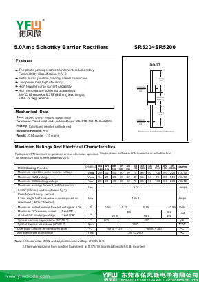 SR590 Datasheet PDF DONGGUAN YOU FENG WEI ELECTRONICS CO., LTD