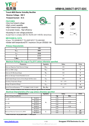 HRM10L300SDC-R Datasheet PDF DONGGUAN YOU FENG WEI ELECTRONICS CO., LTD
