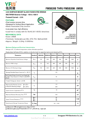 FMSB20D Datasheet PDF DONGGUAN YOU FENG WEI ELECTRONICS CO., LTD