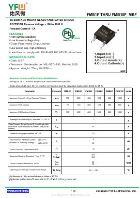 FMB6F Datasheet PDF DONGGUAN YOU FENG WEI ELECTRONICS CO., LTD