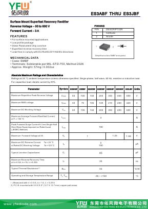ES3ABF Datasheet PDF DONGGUAN YOU FENG WEI ELECTRONICS CO., LTD