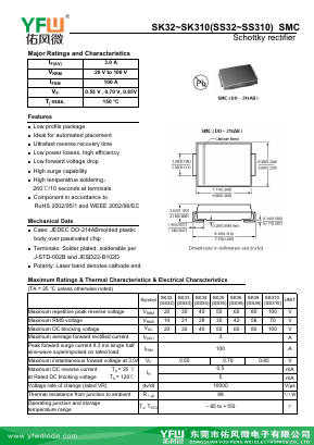 SK310-SMC Datasheet PDF DONGGUAN YOU FENG WEI ELECTRONICS CO., LTD