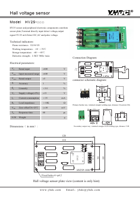 HV25-XXX Datasheet PDF Beijing Yaohuadechang Electronic Co., Ltd.