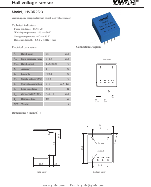 HVSR25-3 Datasheet PDF Beijing Yaohuadechang Electronic Co., Ltd.